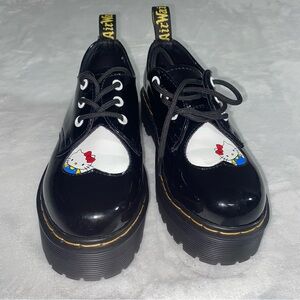 Hello Kitty x Dr. Martens 1461 60 years Anniversary Black Patent Shoes Women's 7